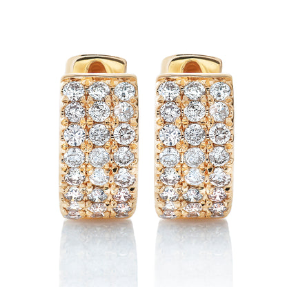 Petite Multi Row Diamond Huggie Hoop