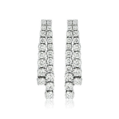 Two Row Diamond Glam Earrings