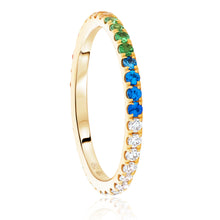 Load image into Gallery viewer, Multi Color Stone and Diamond Eternity Band 2