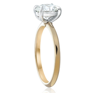 Two Tone Round Diamond Solitaire Engagement Ring 2