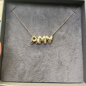 Large Bubble Name Necklace - Amy
