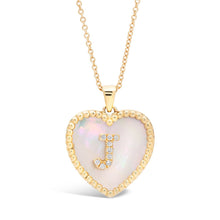 Load image into Gallery viewer, Medium Mother Of Pearl Single Diamond Initial