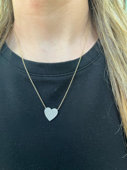 Medium Pave Diamond Heart Pendant