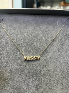 Baby Bubble Name Necklace - Missy