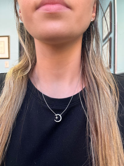 Diamond Moon and Star Pendant 3