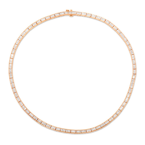 Diamond Baguette Choker Necklace - Gold