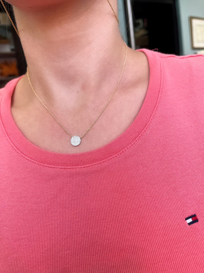 Diamond Pave Disc Pendant 3