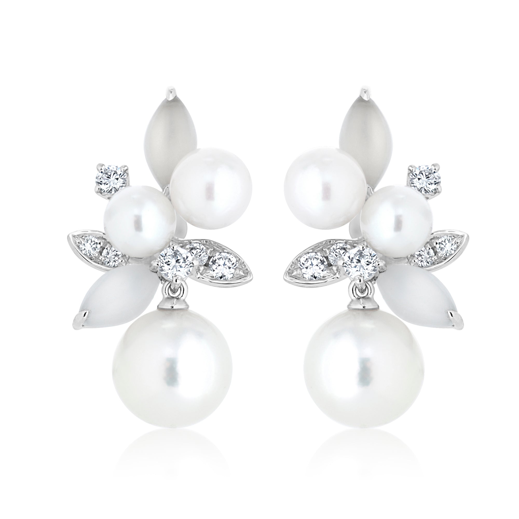 Salve Classic Brilliant White Faux Round Pearl Ball Stud Earrings - 20
