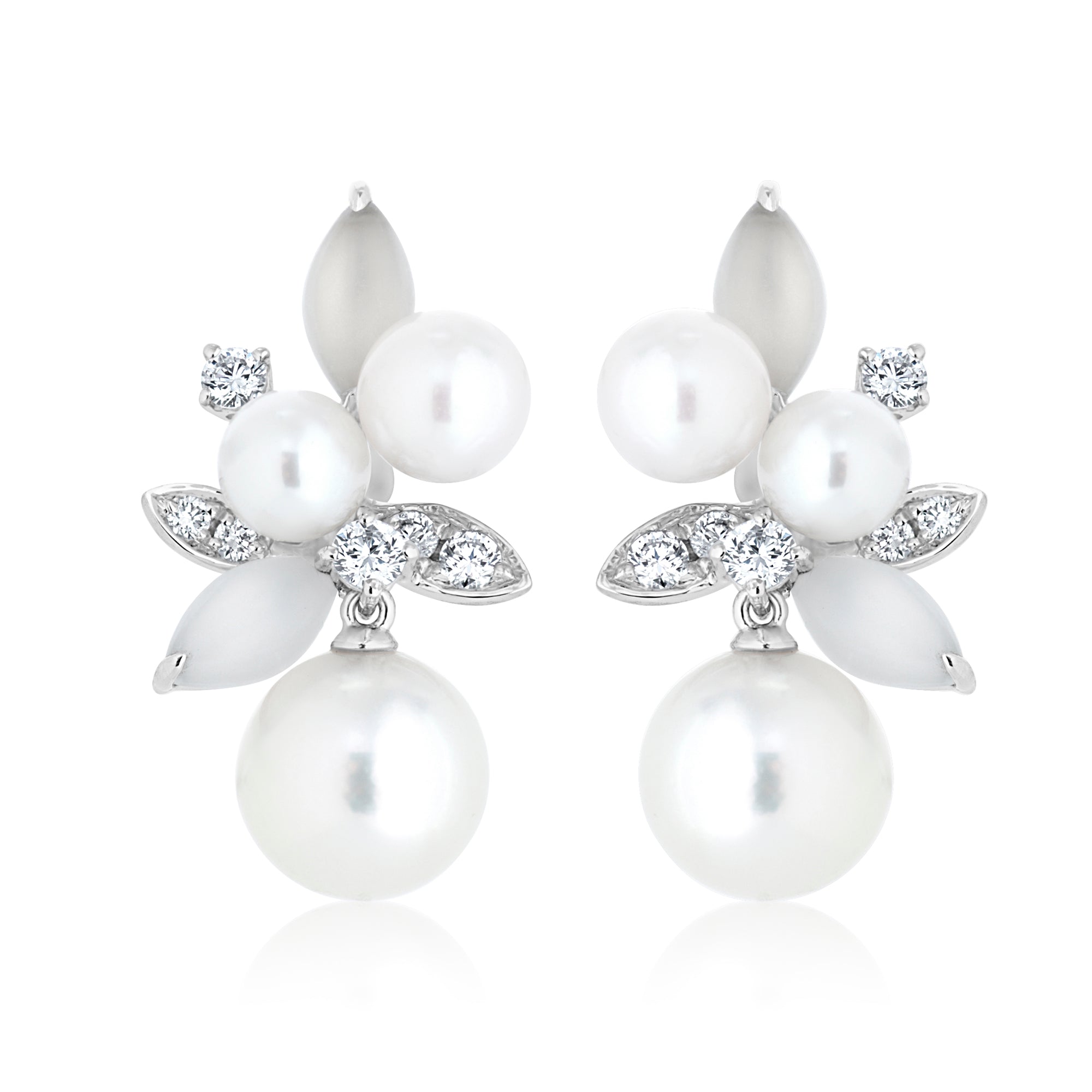 Dranora Off White Pearl Diamond Earring Online Jewellery Shopping India |  White Gold 14K | Candere by Kalyan Jewellers