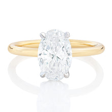 Load image into Gallery viewer, Oval Solitaire Two Tone Engagement Ring