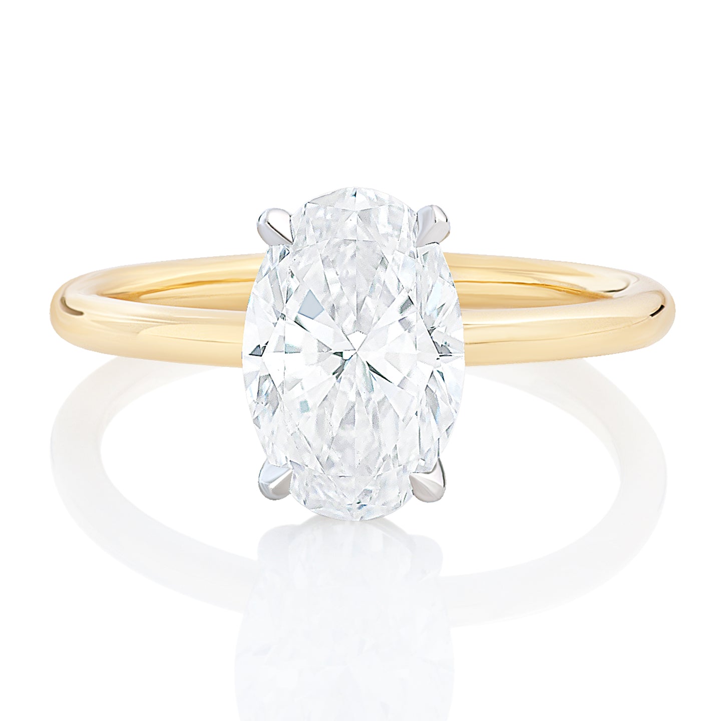 Oval Solitaire Two Tone Engagement Ring