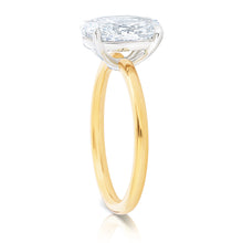 Load image into Gallery viewer, Oval Solitaire Two Tone Engagement Ring 2