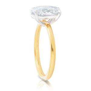 Oval Solitaire Two Tone Engagement Ring 2