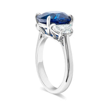 Load image into Gallery viewer, Three Stone Sapphire and Diamond Ring