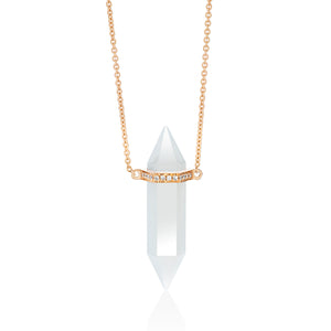 Crystal and Diamond Bar Necklace