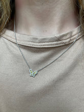 Load image into Gallery viewer, Petite Yellow Sapphire and Diamond Butterfly Pendant 2